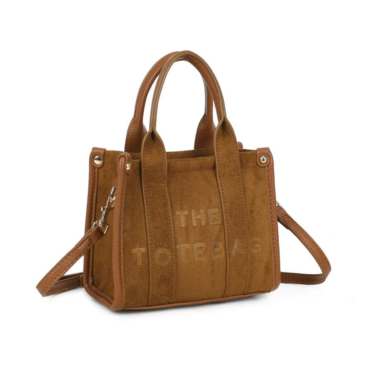 Faux Suede Mini Tote Bag - 6 Colours