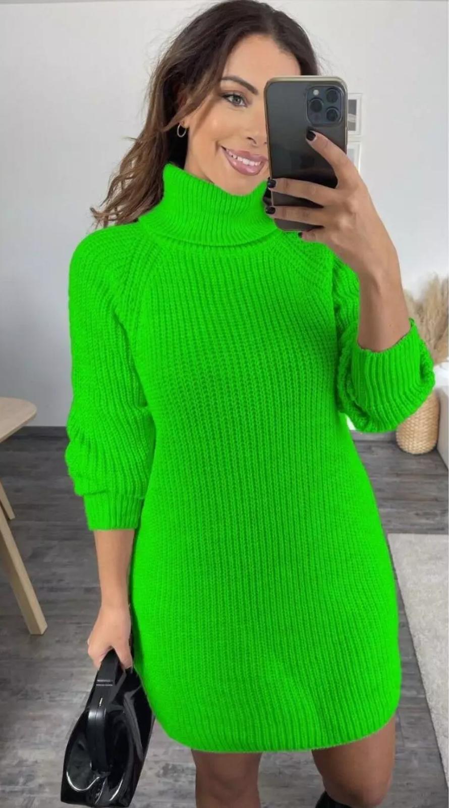 Roll Neck oversized jumper dress - 14 Colours