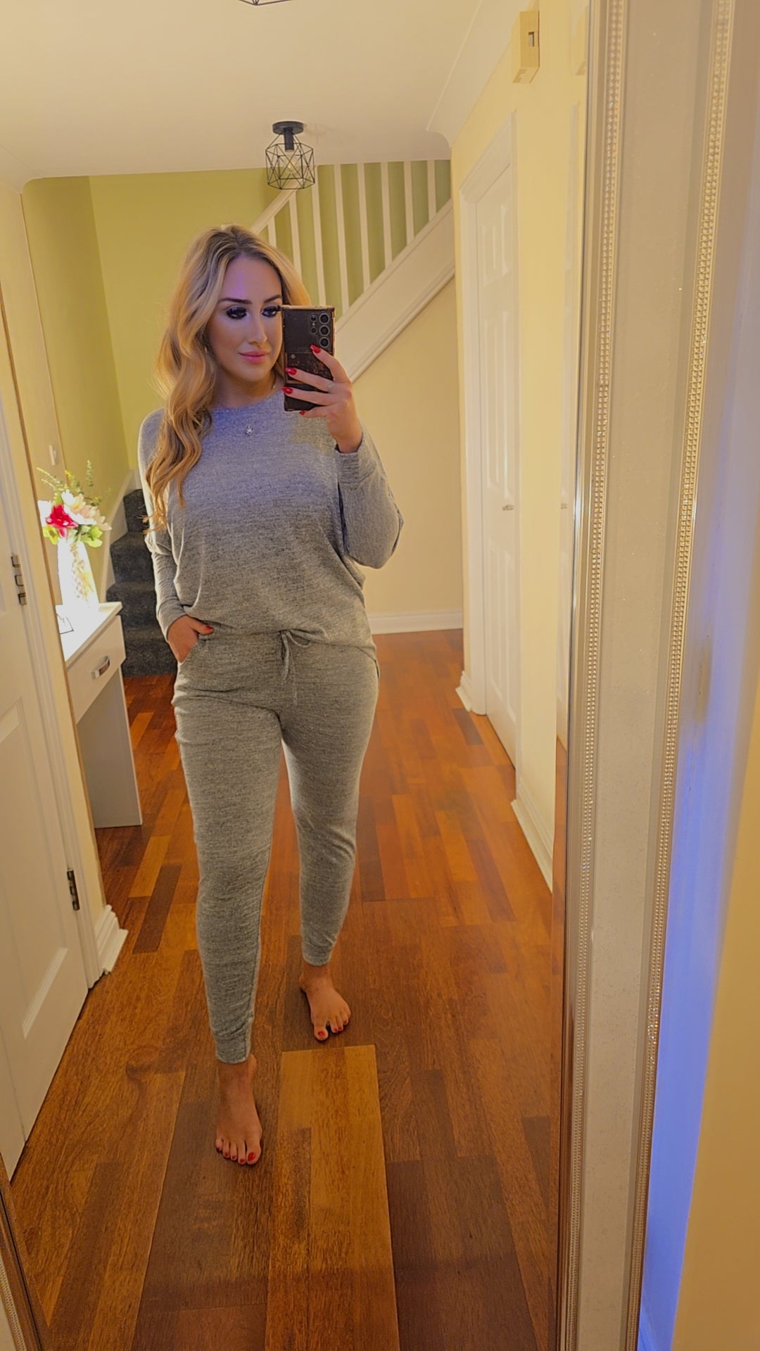 Keira High low lounge set - Light Grey