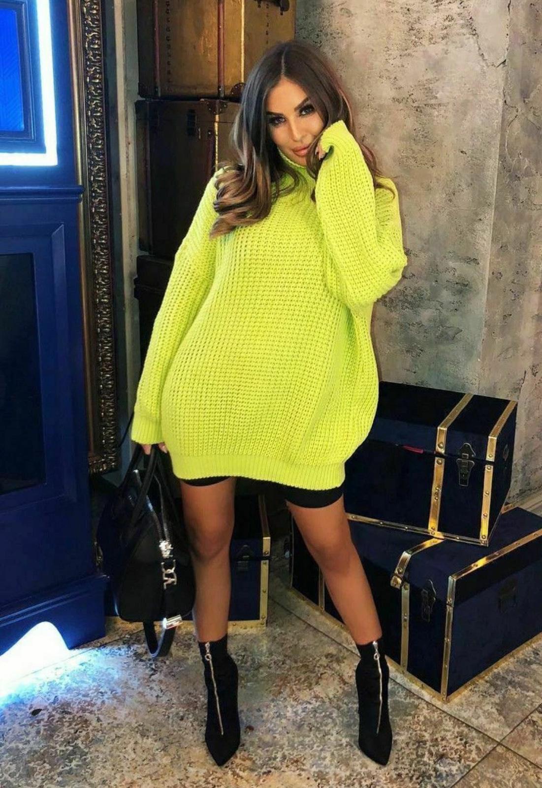 Roll Neck oversized jumper dress - 14 Colours