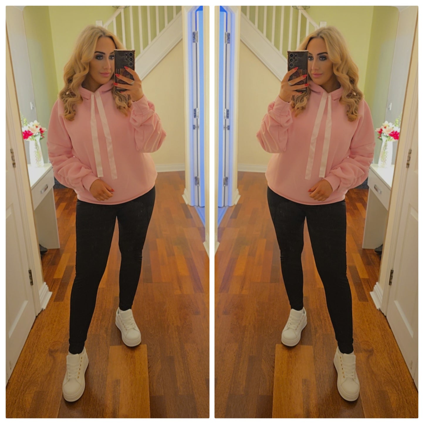 Sabrina Ribbon hoody - Baby pink