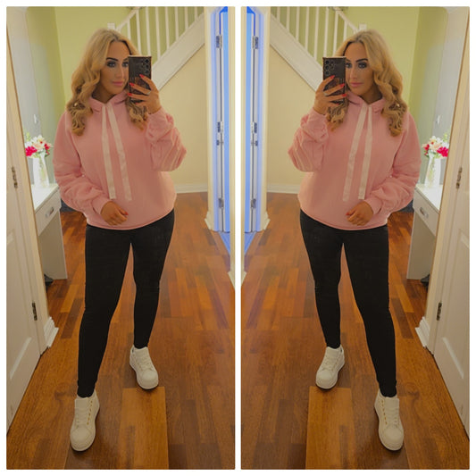 Sabrina Ribbon hoody - Baby pink