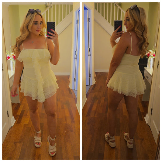 Lace Playsuit - Yellow