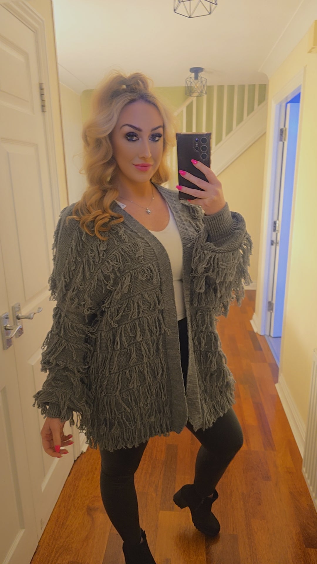 Nina Tassel Cardigan - Charcoal