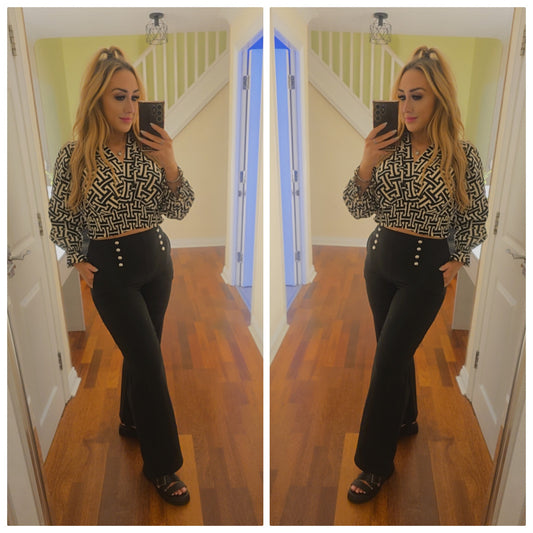 Jasmine flared button trousers