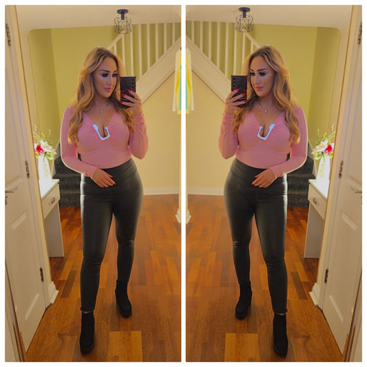 Crystal Diamante top - Pink