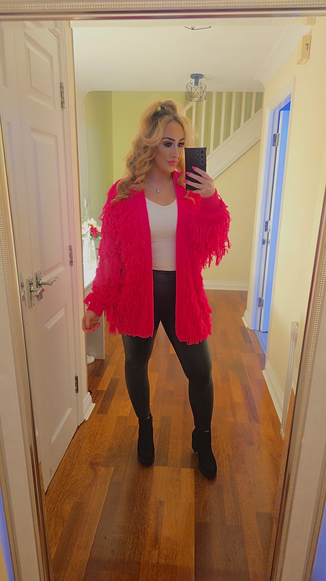Nina Tassel Cardigan - Hot Pink