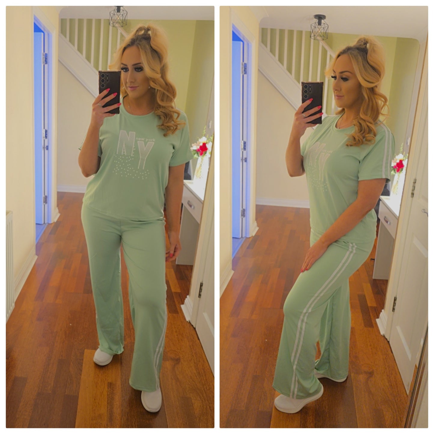 New York Top and Trouser Set - Mint