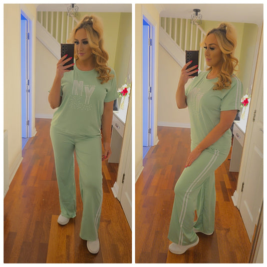 New York Top and Trouser Set - Mint