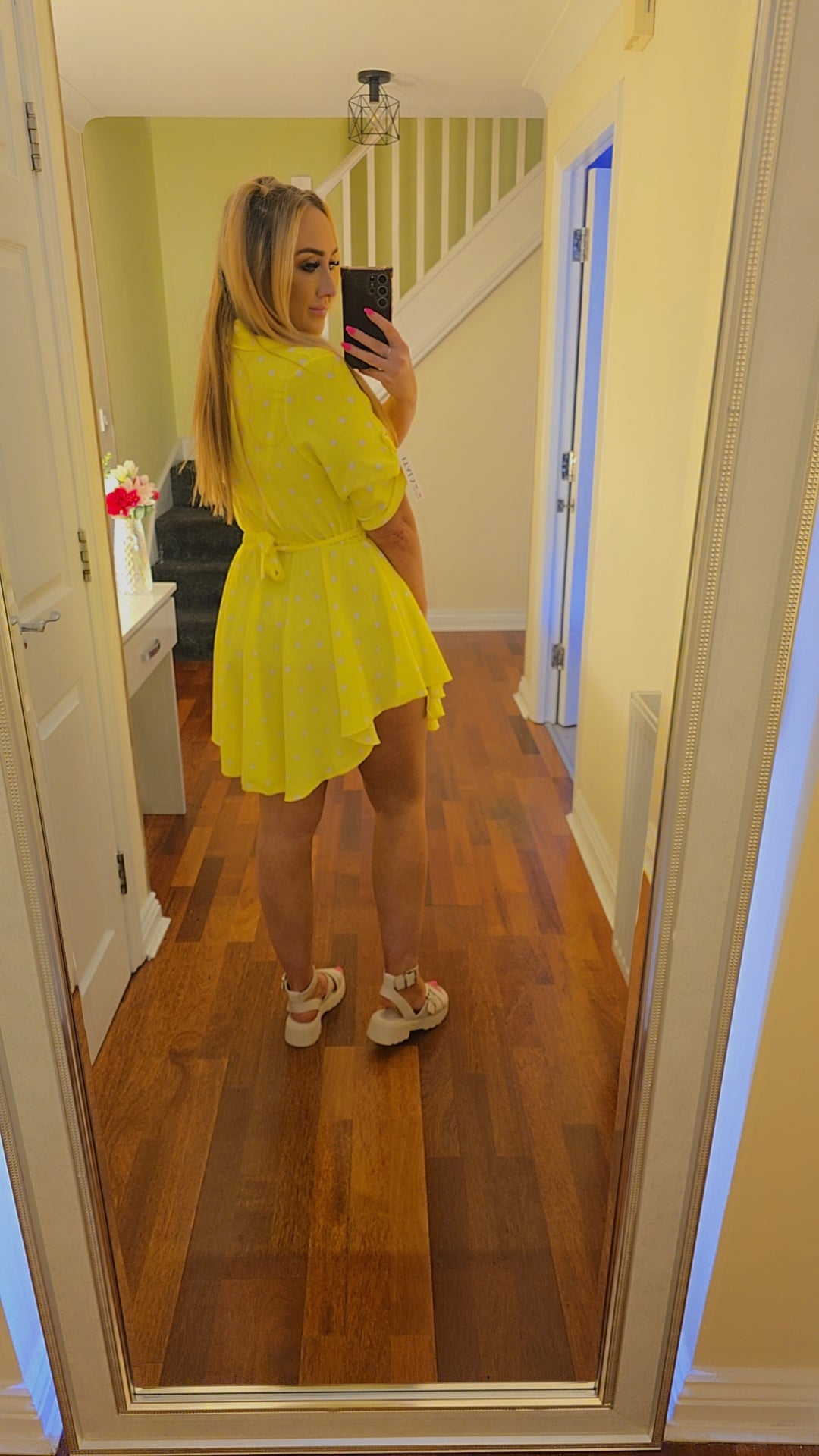 Jasmin Polka Dot Dress - Yellow