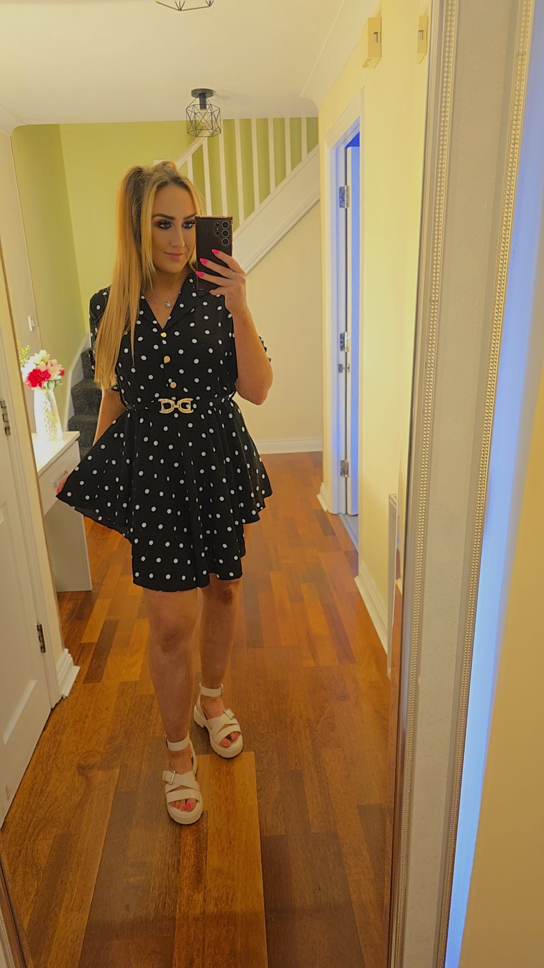Jasmin Polka Dot Dress - Black