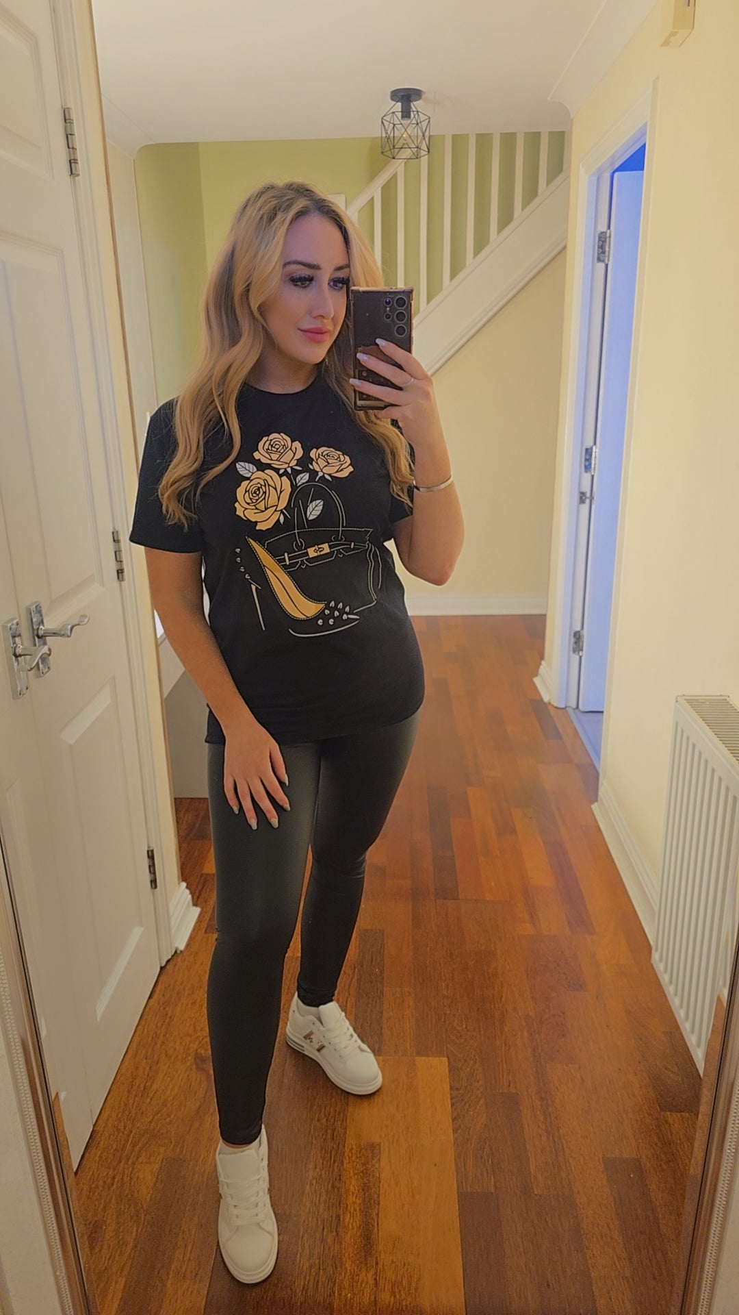 Tara Heels and Handbag T shirt - Black