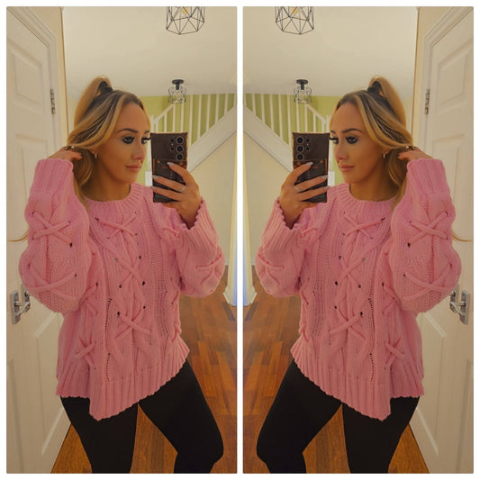 Madison Knitted Jumper - Pink