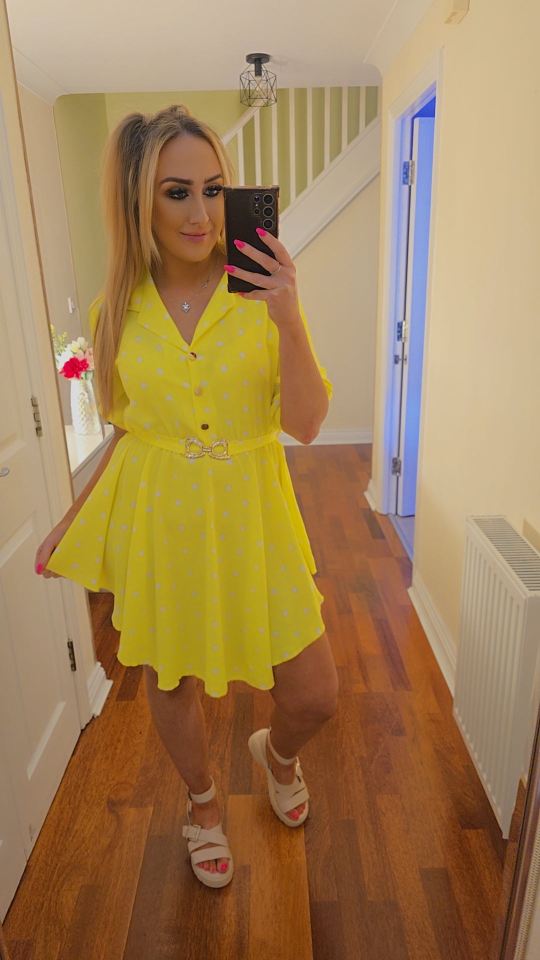 Jasmin Polka Dot Dress - Yellow