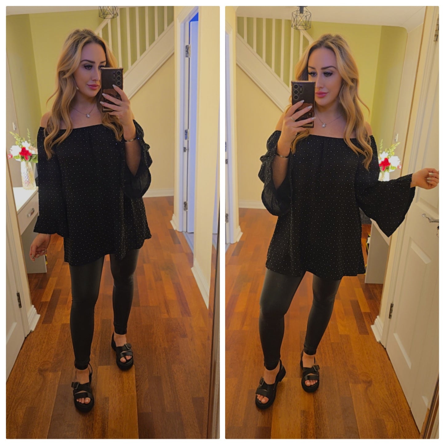 Gracie Sparkly top - Black