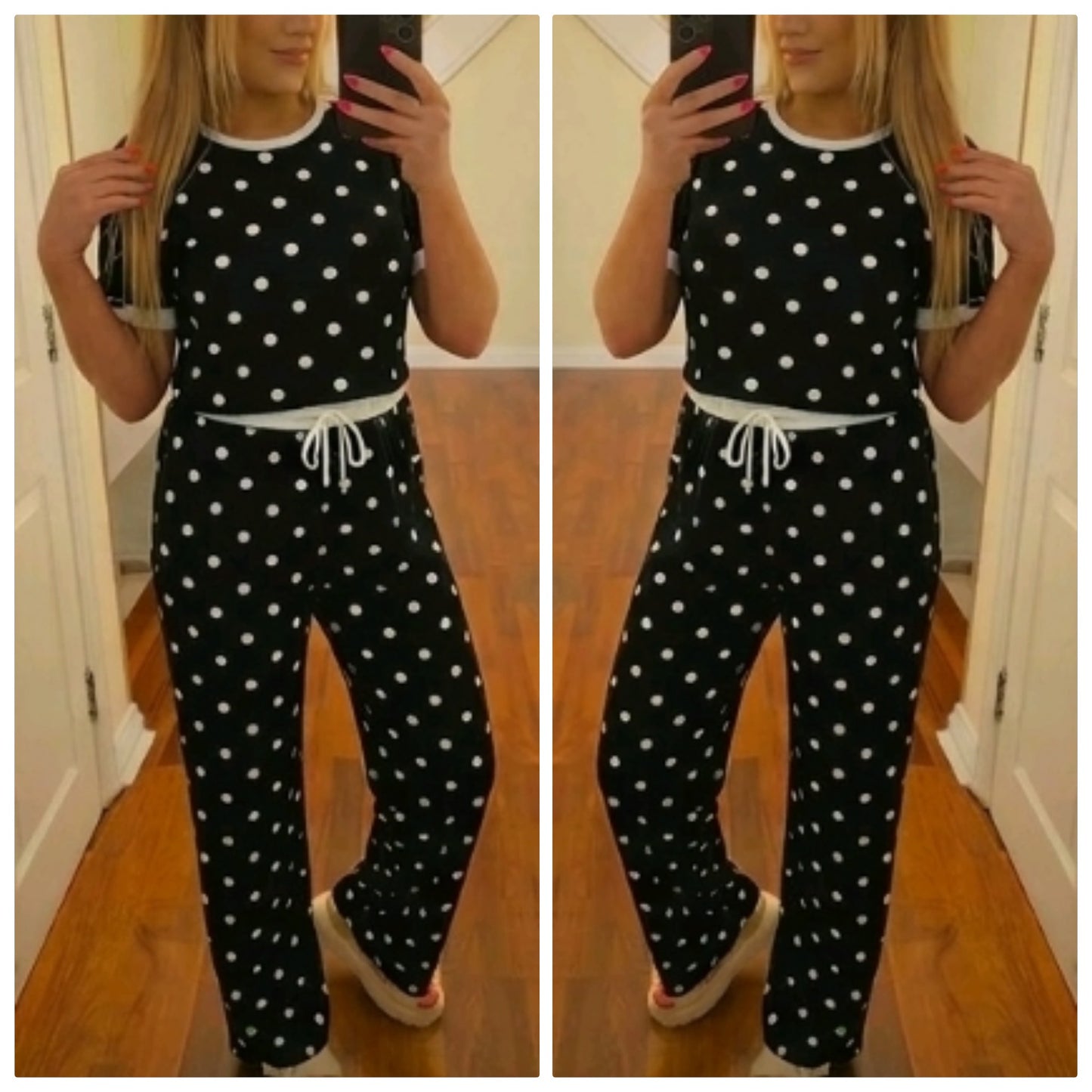 Polka Dot Coord Set - Black