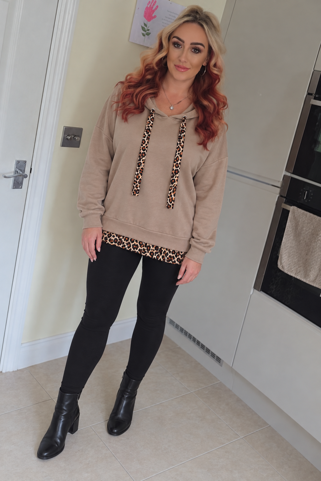 Leopard Trim Hoodies - 8 Colours