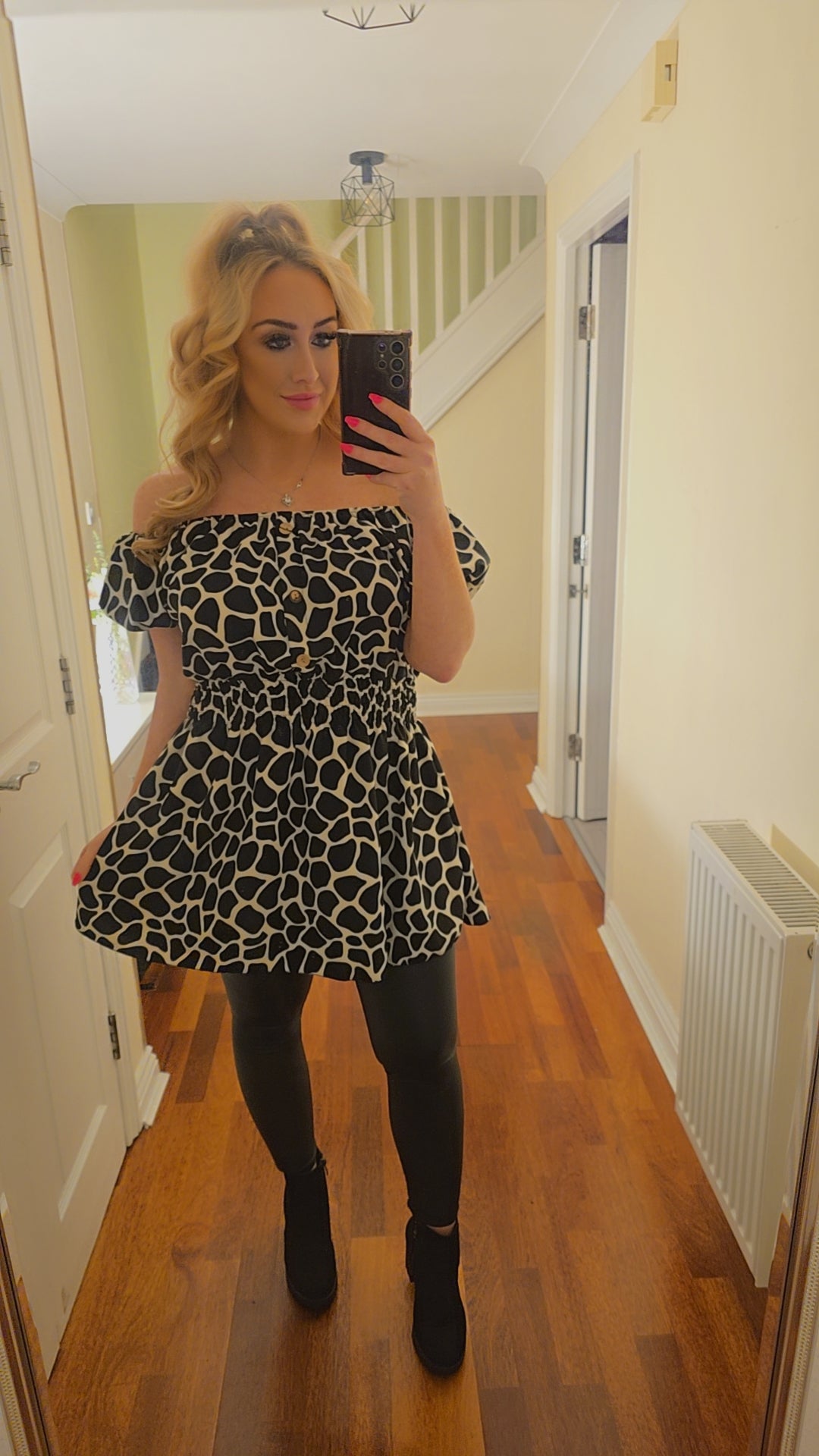 Gracie Top/Dress - Animal print black/white