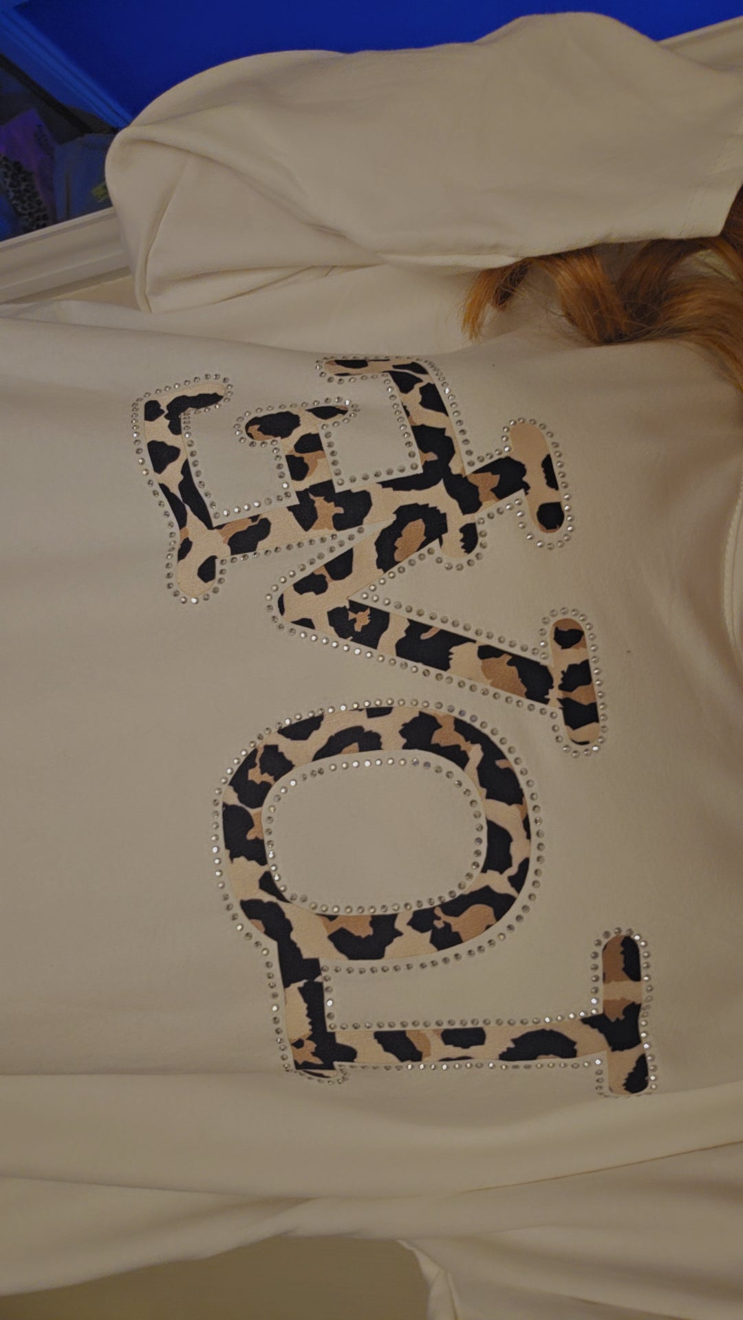 Oversized Leopard Love Top - Cream