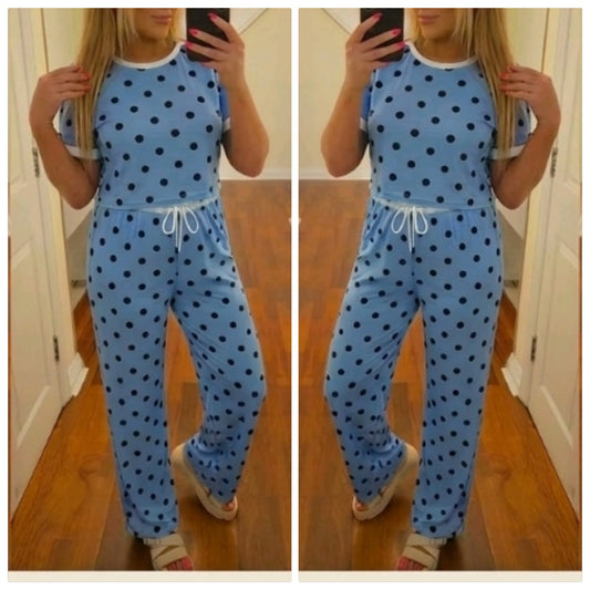 Polka Dot Coord Set - Baby Blue