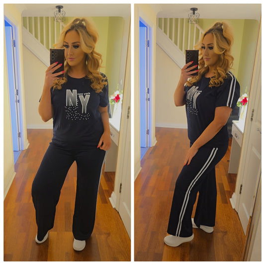 New York Top and Trouser Set - Navy