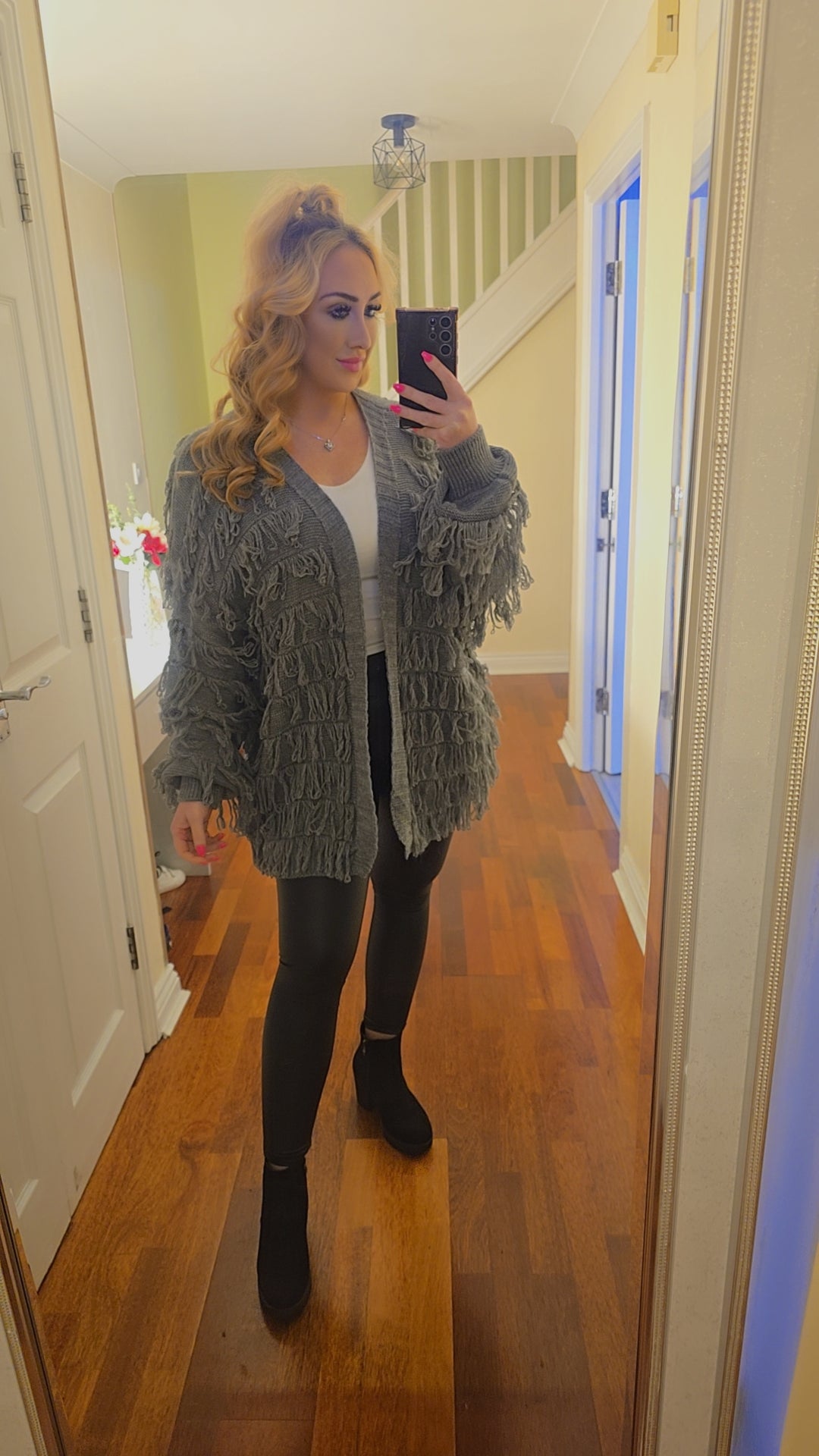 Nina Tassel Cardigan - Charcoal