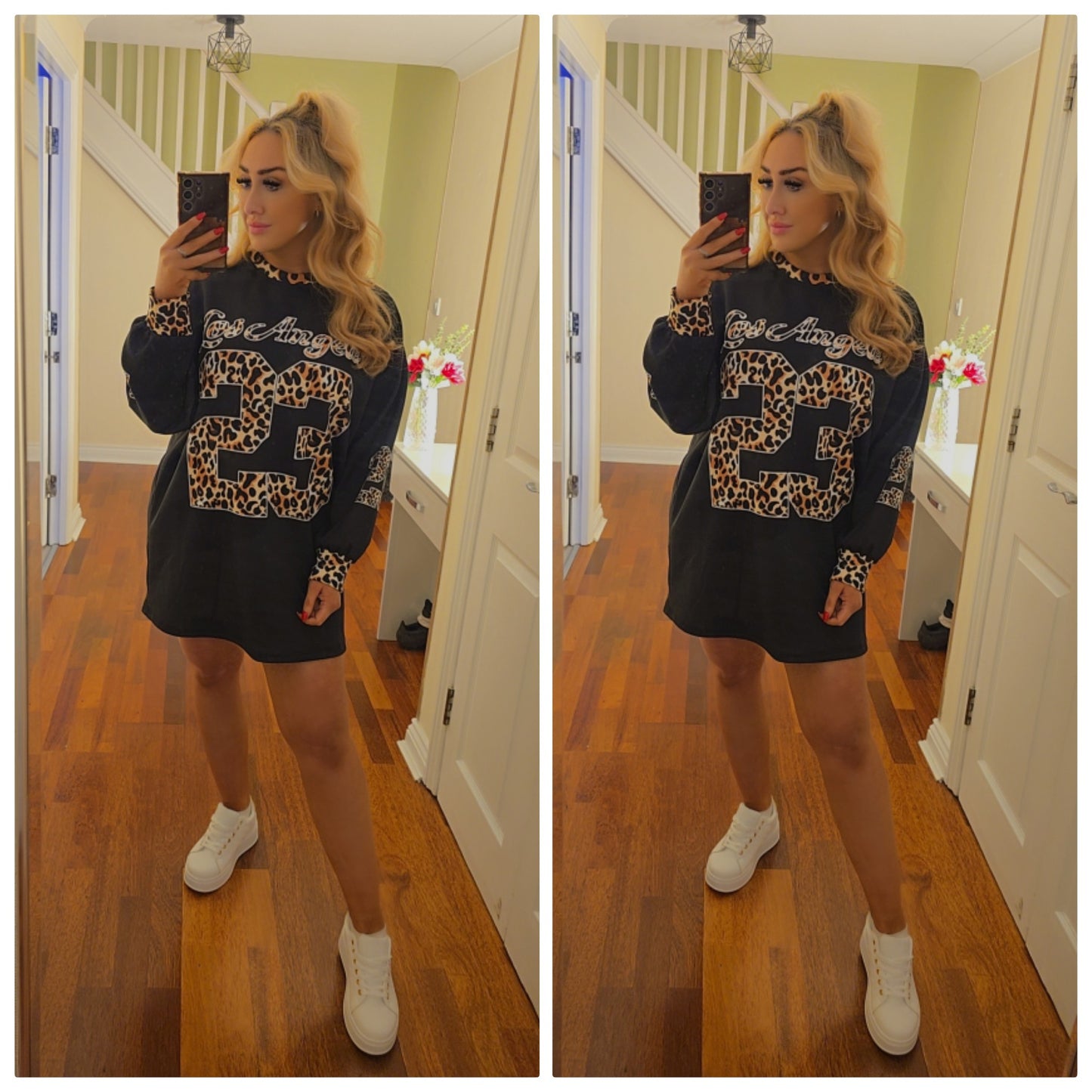 Leopard los angeles oversized jumper - Black