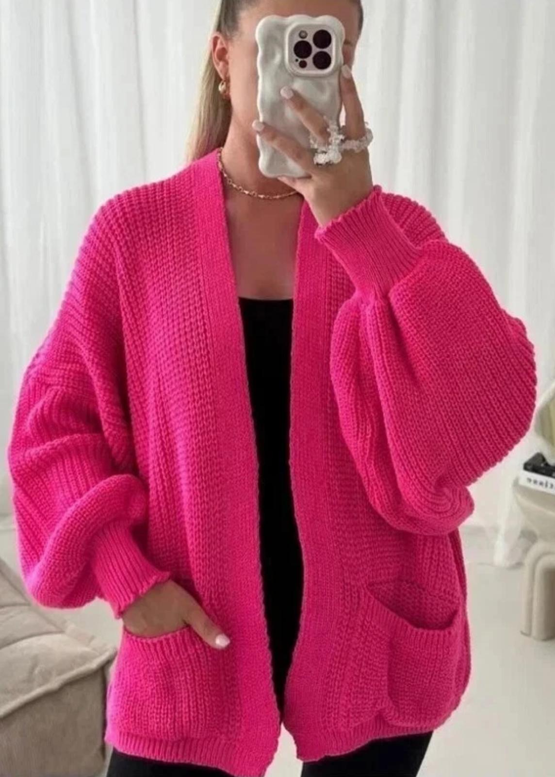Stacey Balloon Sleeve Cardigan - 16 Colours