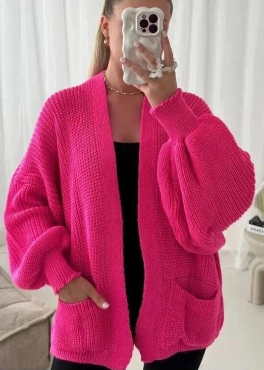Stacey Balloon Sleeve Cardigan - 16 Colours