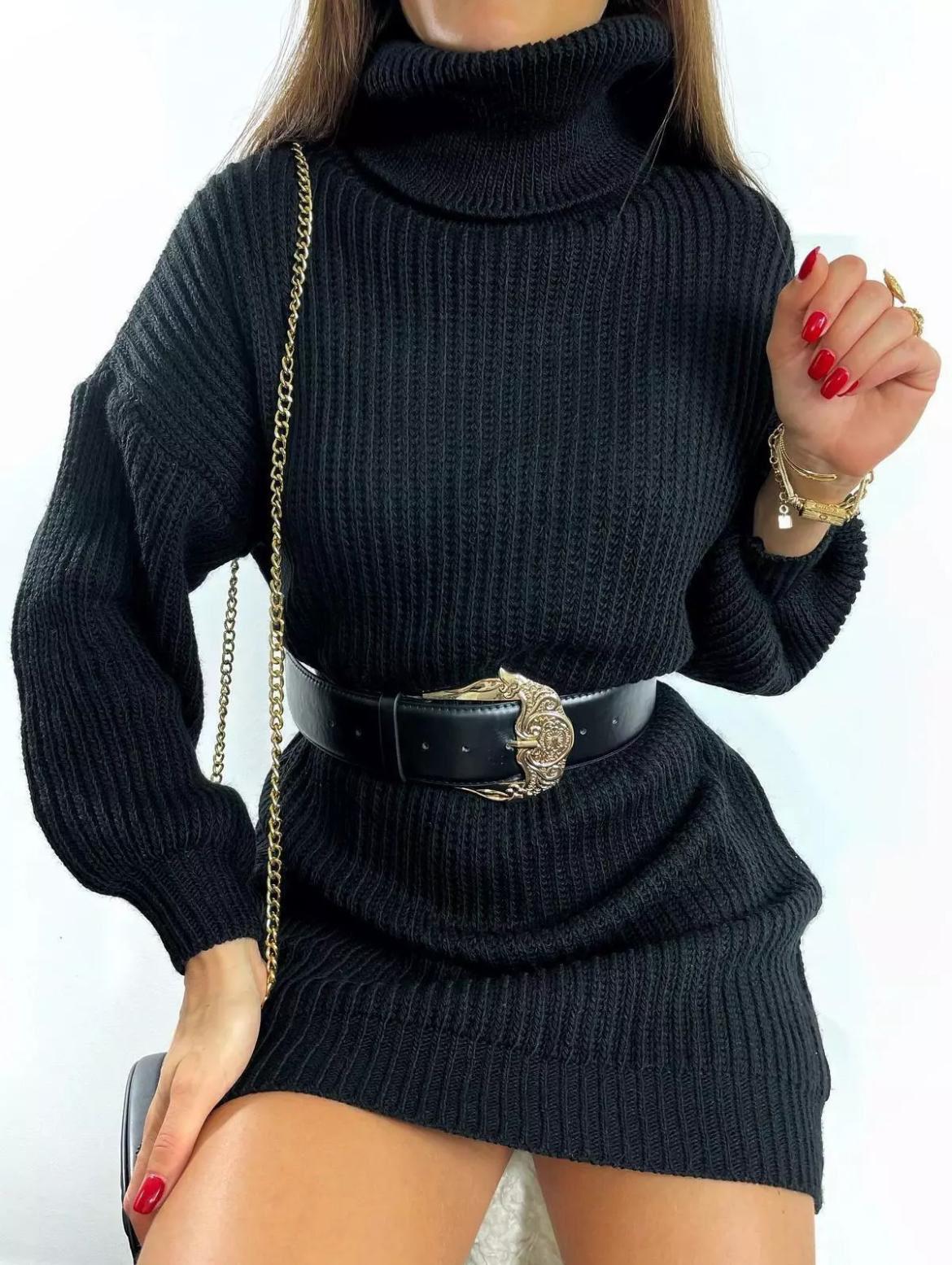 Roll Neck oversized jumper dress - 14 Colours
