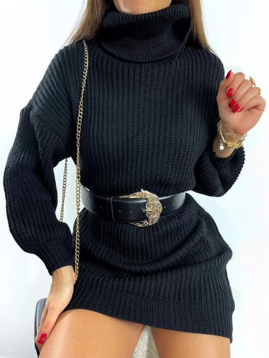 Roll Neck oversized jumper dress - 14 Colours