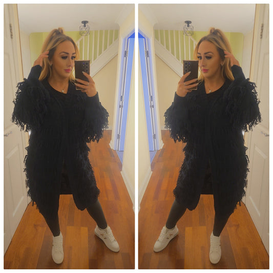 Alana Tassel Cardigan - Navy