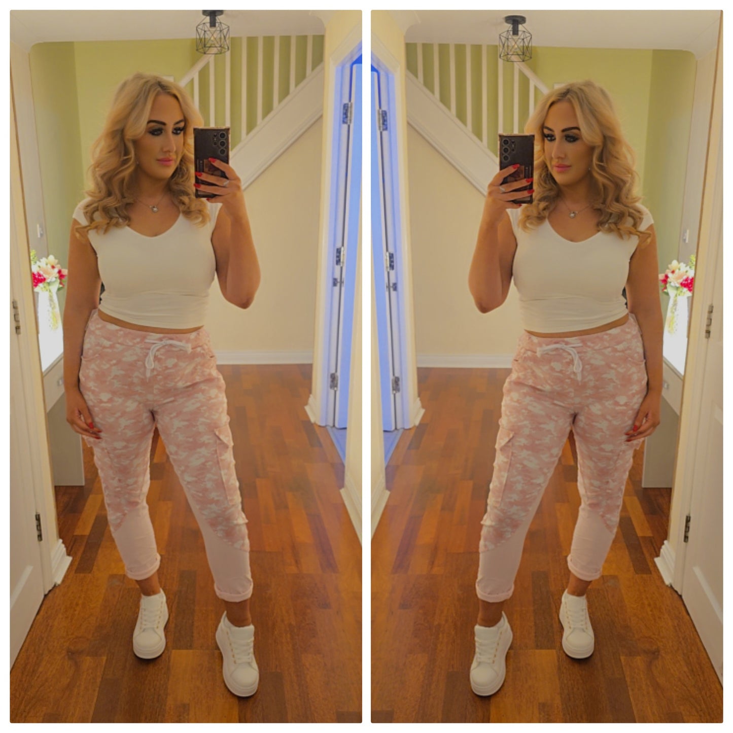Camo Magic Trousers - Baby pink