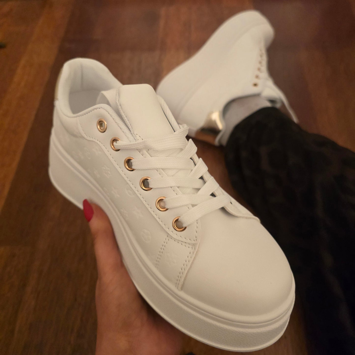 Brogan platform trainers - White/Gold