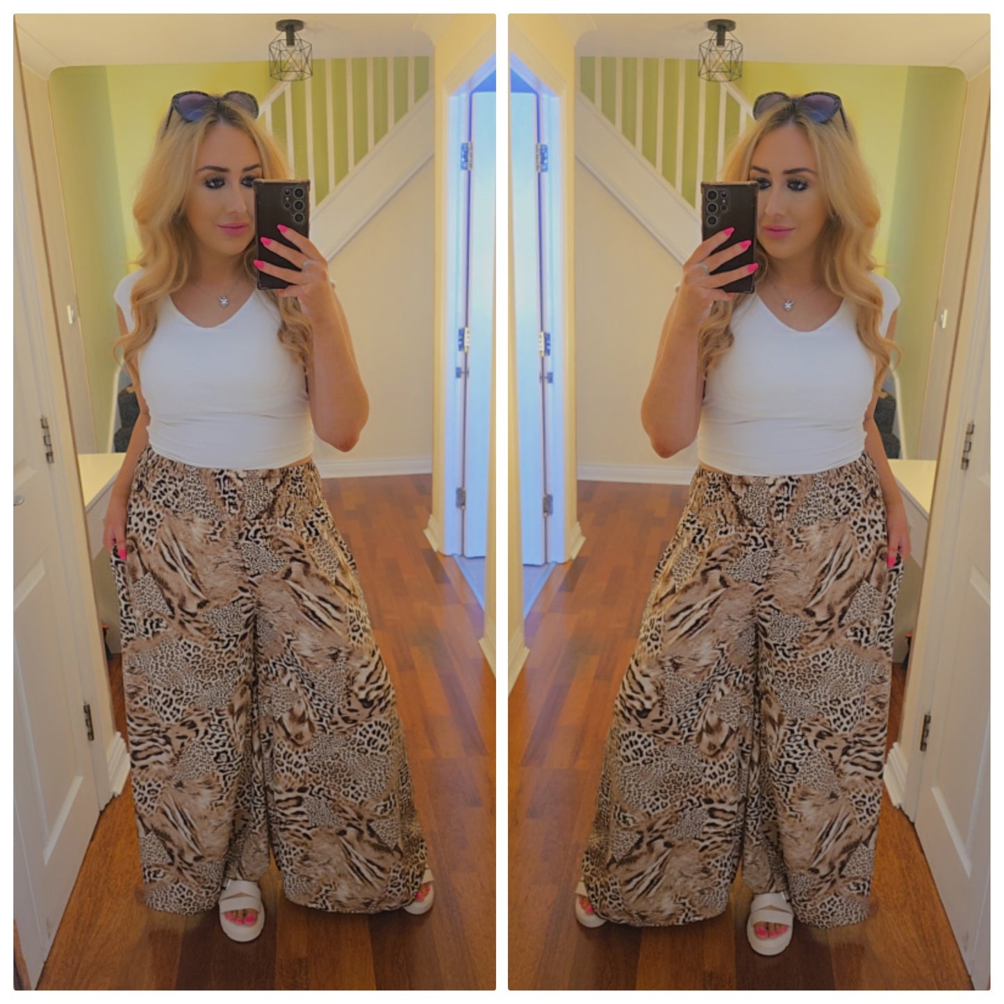 Wide leg trousers - Tiger Print