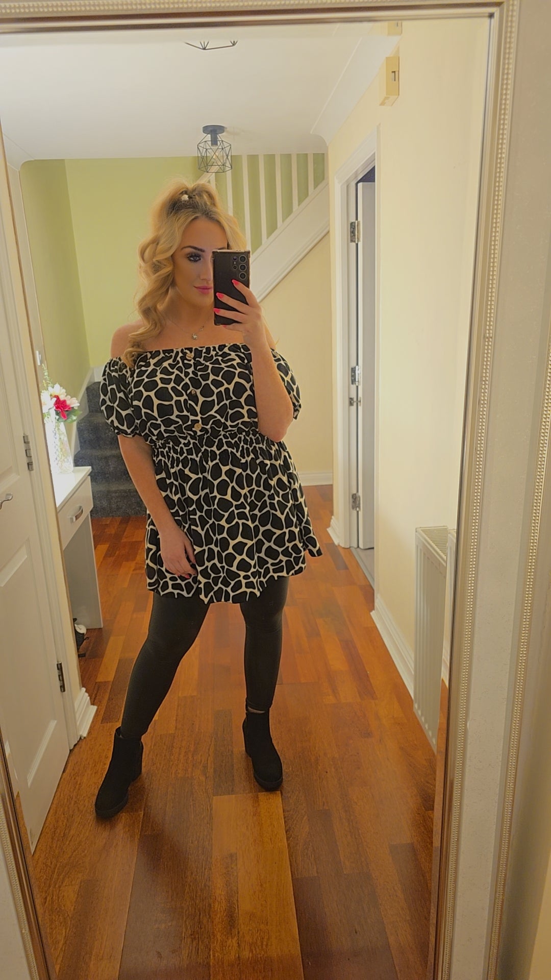 Gracie Top/Dress - Animal print black/white