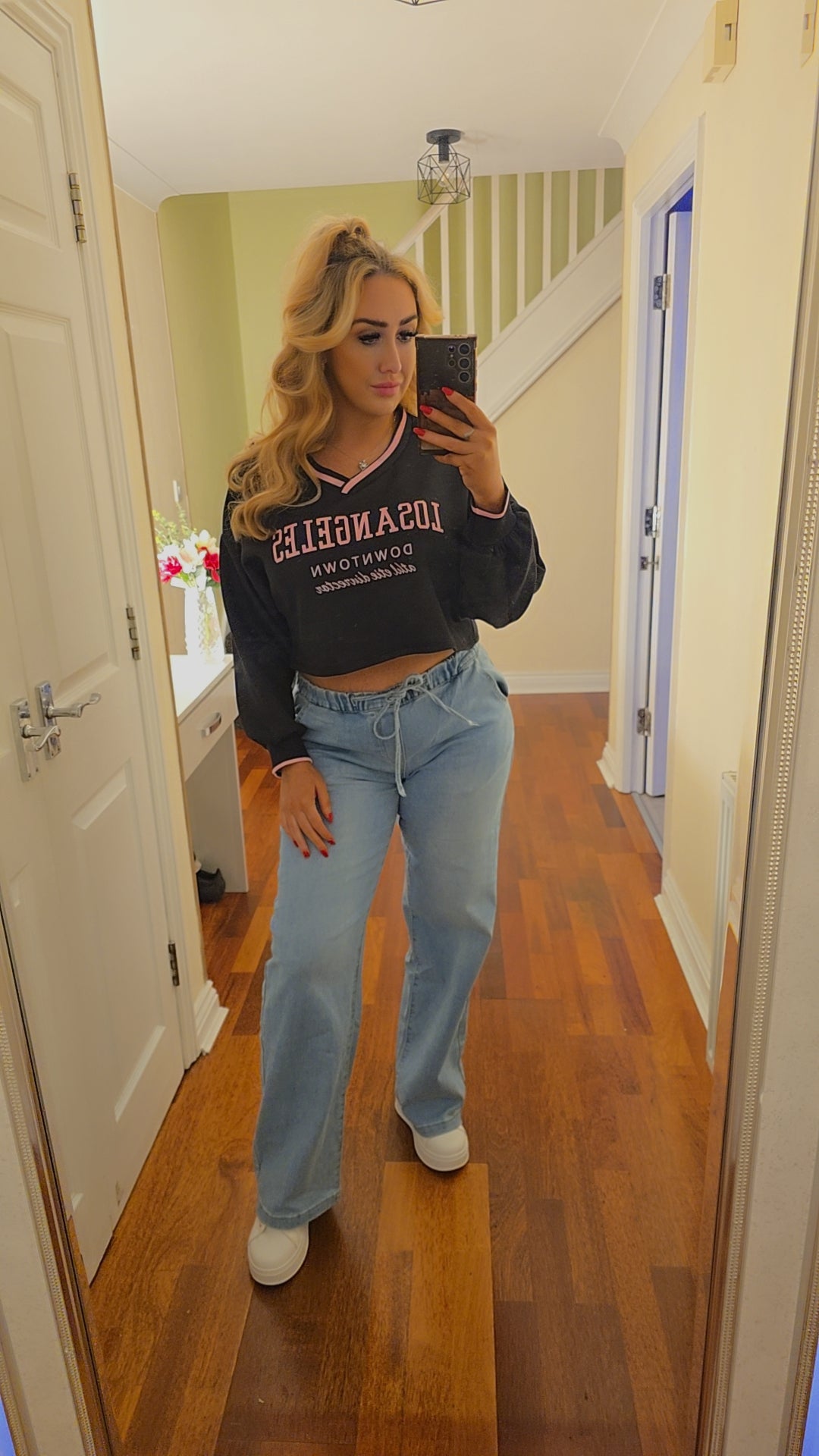 Los angeles crop jumper - black