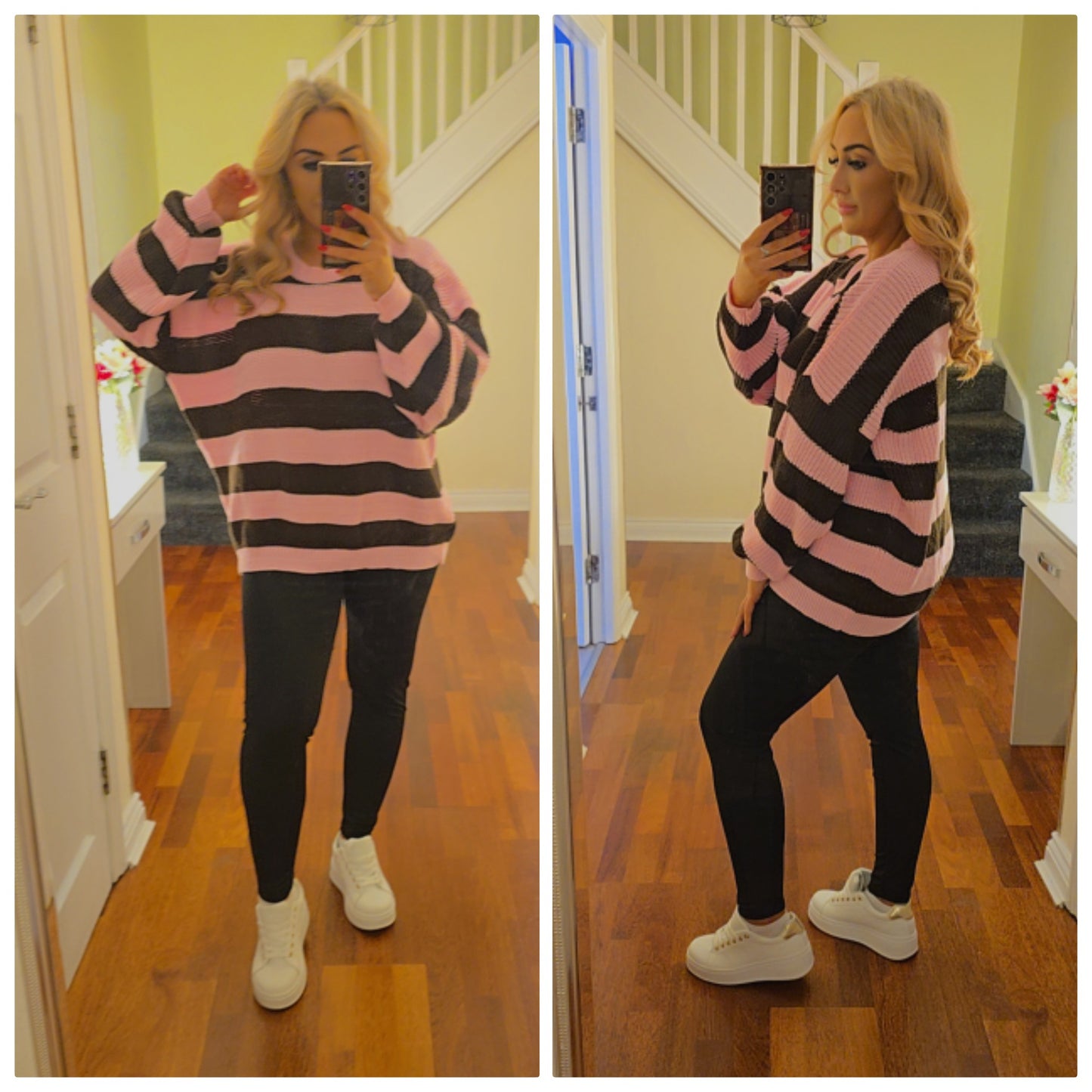 Reagan Stripe jumper - Pink