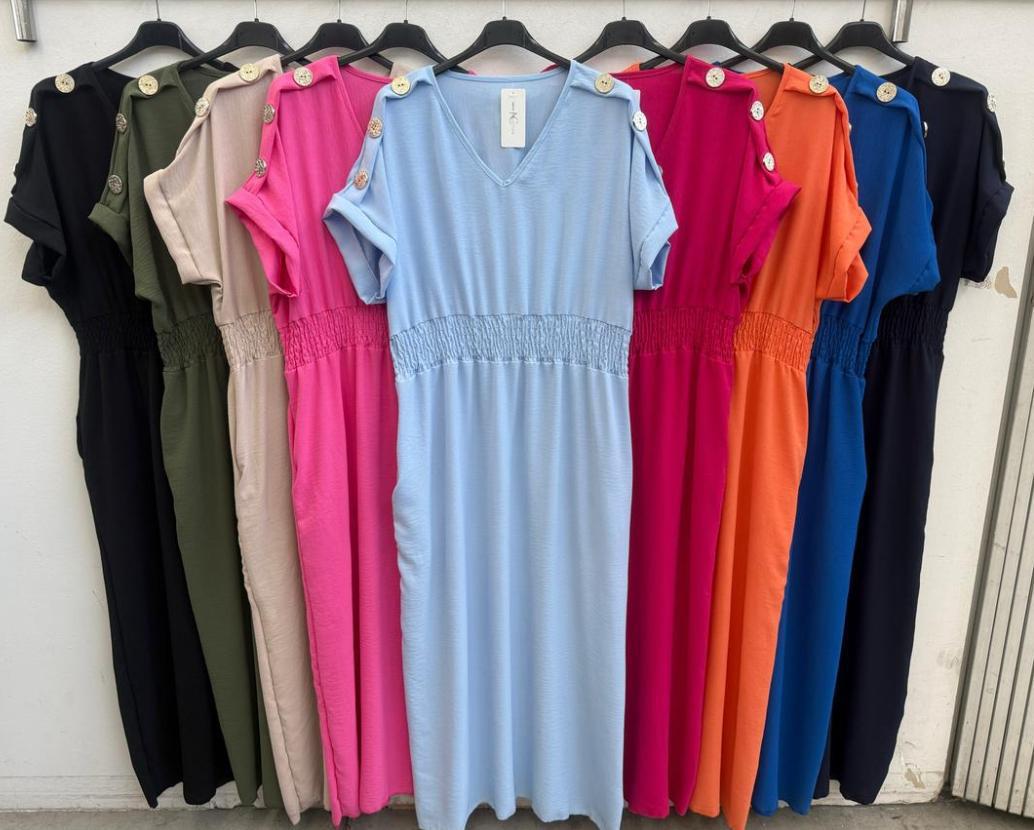 Button maxi dress - 8 colours