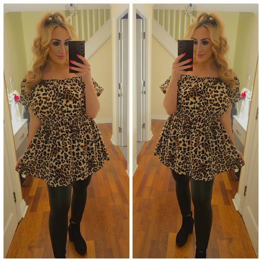 Gracie Top/Dress - Leopard print