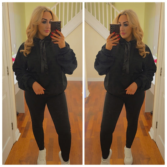 Sabrina Ribbon hoody - Black