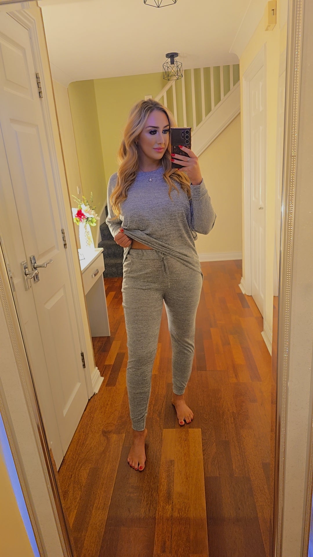 Keira High low lounge set - Light Grey