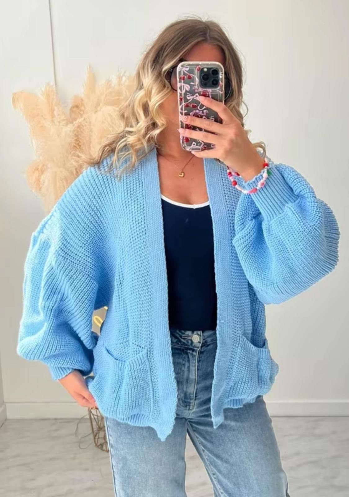 Stacey Balloon Sleeve Cardigan - 16 Colours