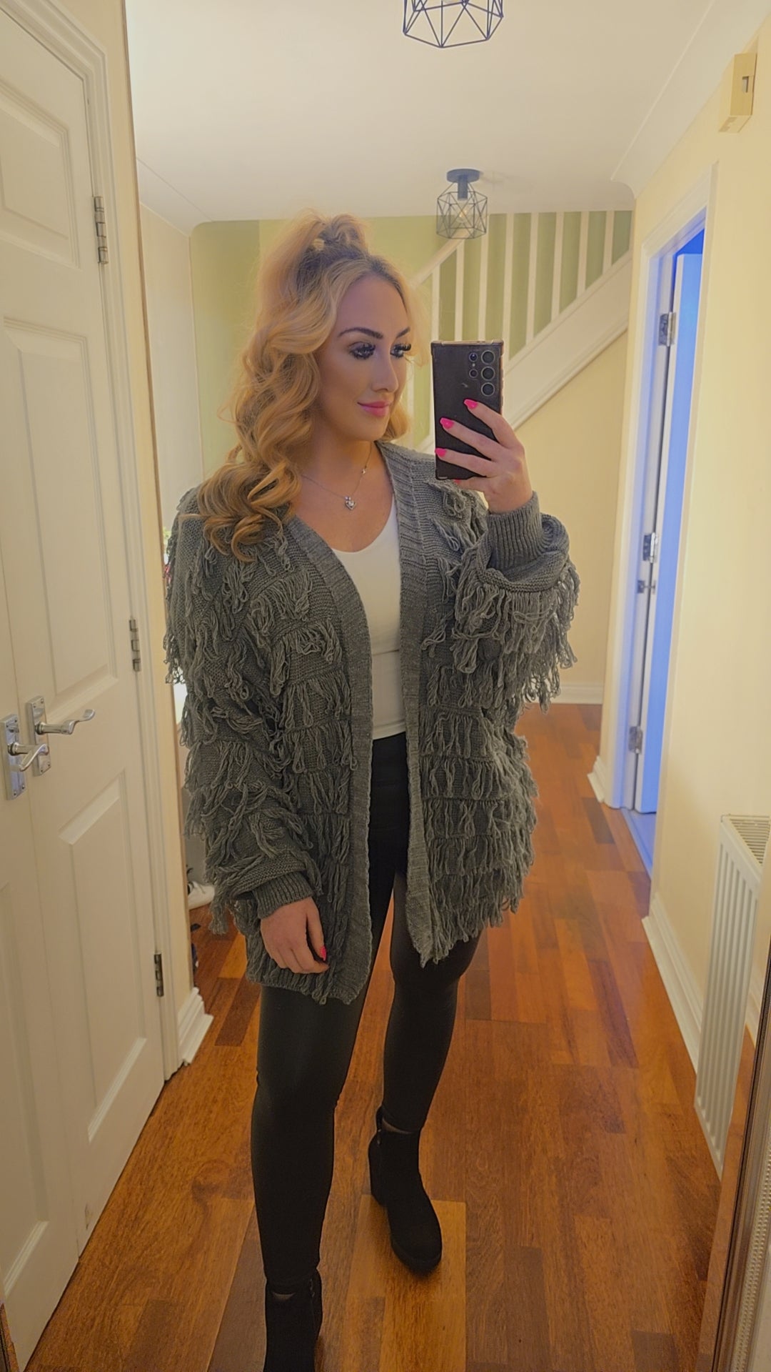 Nina Tassel Cardigan - Charcoal