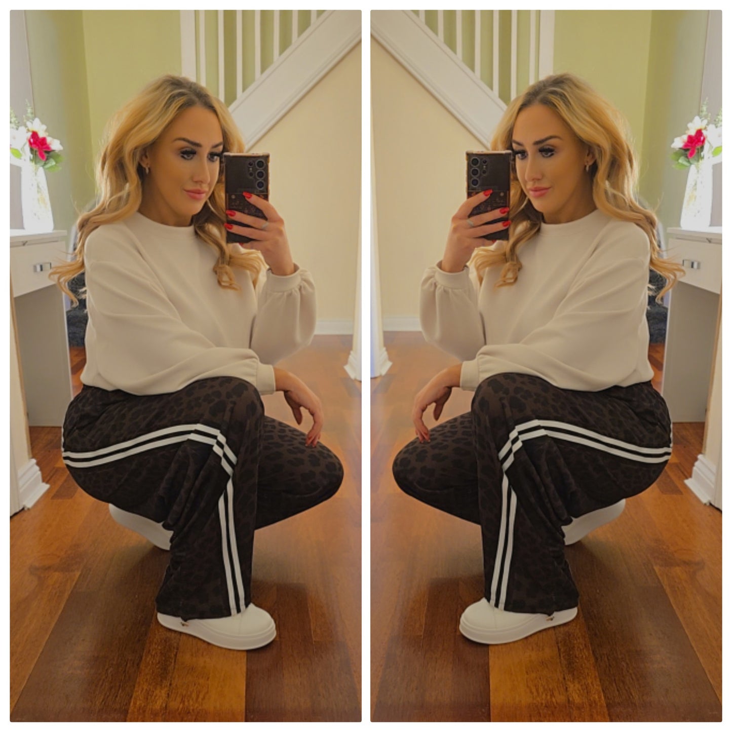 Leopard stripe Wide trousers