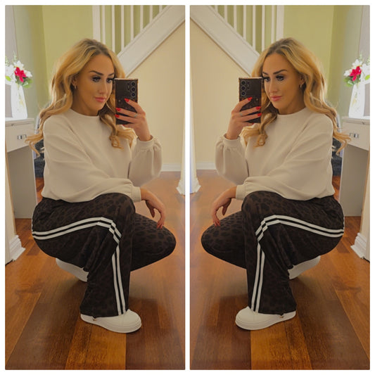 Leopard stripe Wide trousers