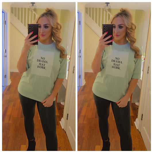 No Drama Just Work Top - Mint