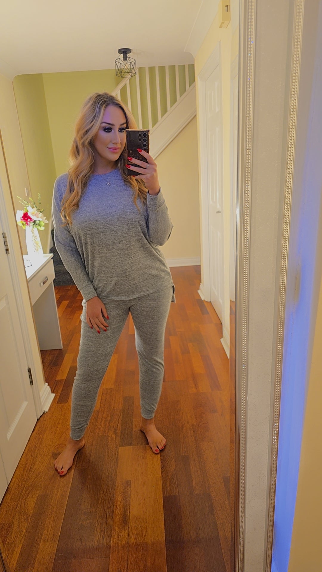 Keira High low lounge set - Light Grey
