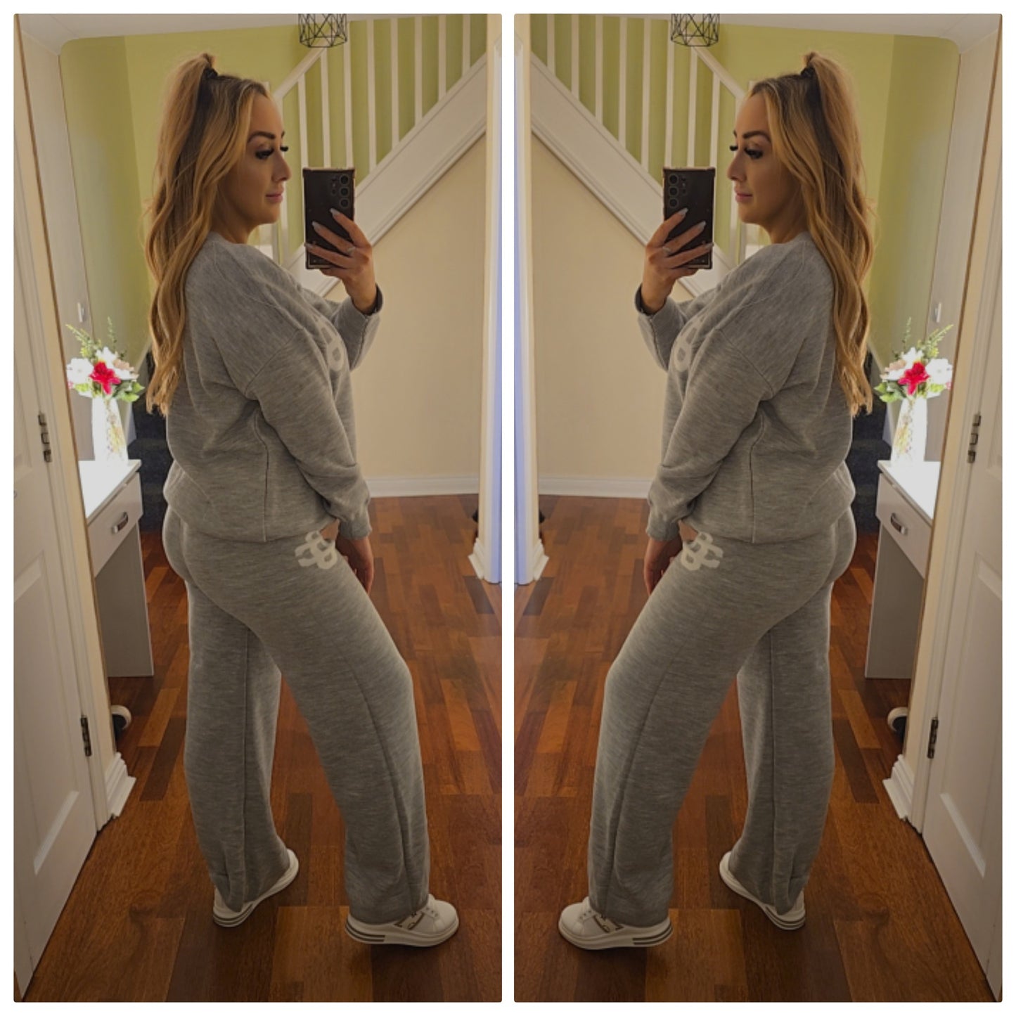 Michaela soft knit tracksuit - Grey