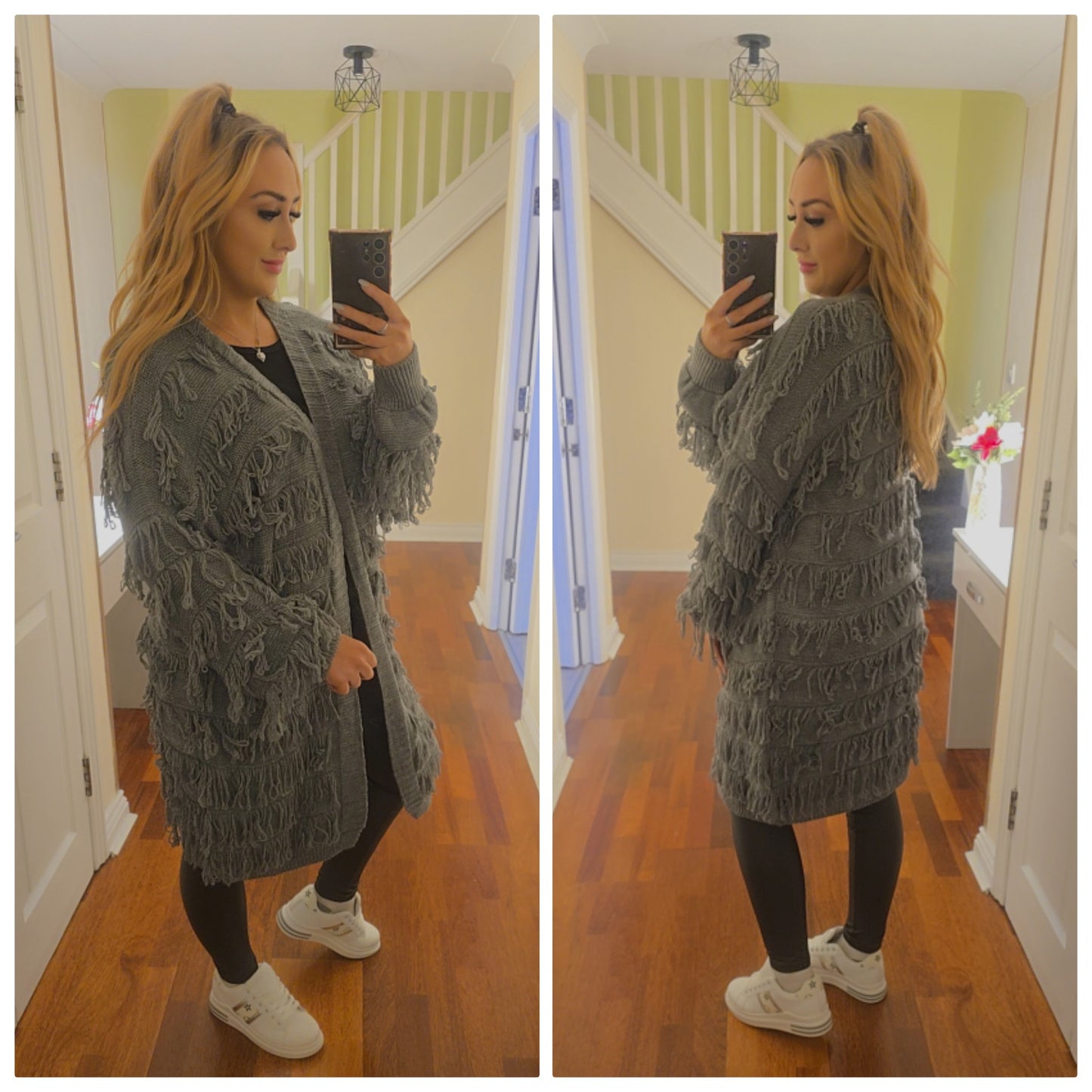 Alana Tassel Cardigan - Grey